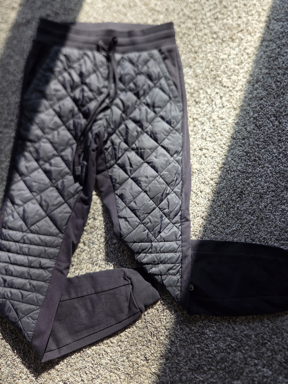 ALO Yoga Quilted Black Track Joggers